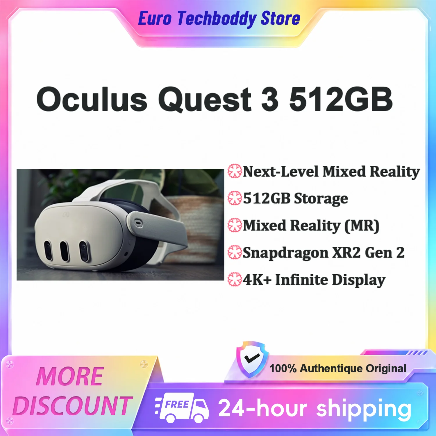 Oculus Quest 3 | Casque de réalité virtuelle tout-en-un avancé | Casque de réalité mixte révolutionnaire