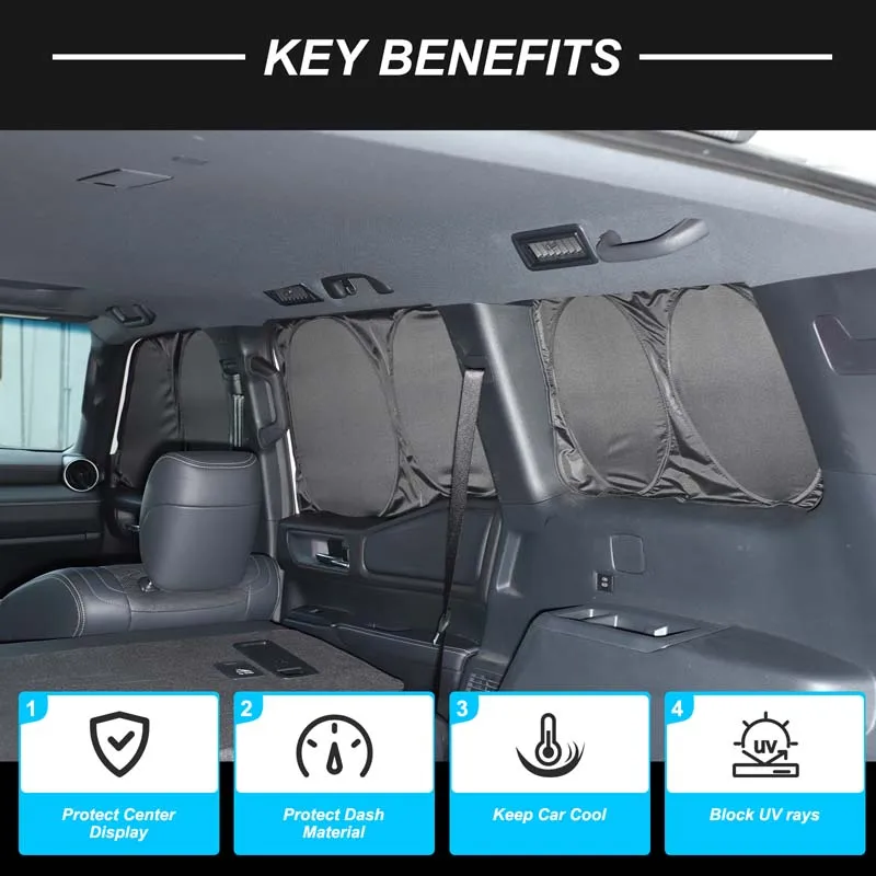 لتويوتا لاند كروزر برادو 250 LC250 2024-2025Car ظلة الزجاج الأمامي الستار الخلفي الجانب نافذة الشمس الظل #6