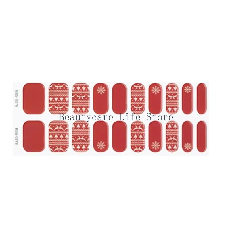 652C Festive Gel Strips Christmas themed Stickers UV/LED Cured Perfect for DIY