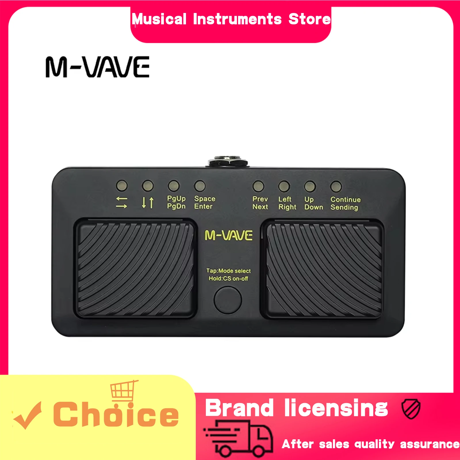 

M-VAVE Electric Guitar Cube Turner Wireless Page Turner Silent Foot Pedal USB Rechargeable for IPhone Android Accessories&Parts