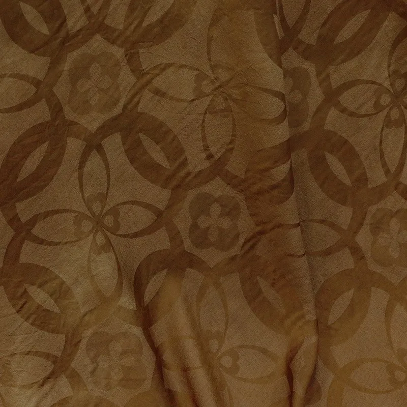 Ancient-style plant dyeing intangible cultural heritage traditional black tea silk jacquard satin fabric designer for clothing