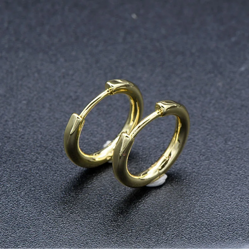 Wholesale Jewelry Supplies Color Remain Gold Rhodium Plated Round Hoop Earring for Women Girl