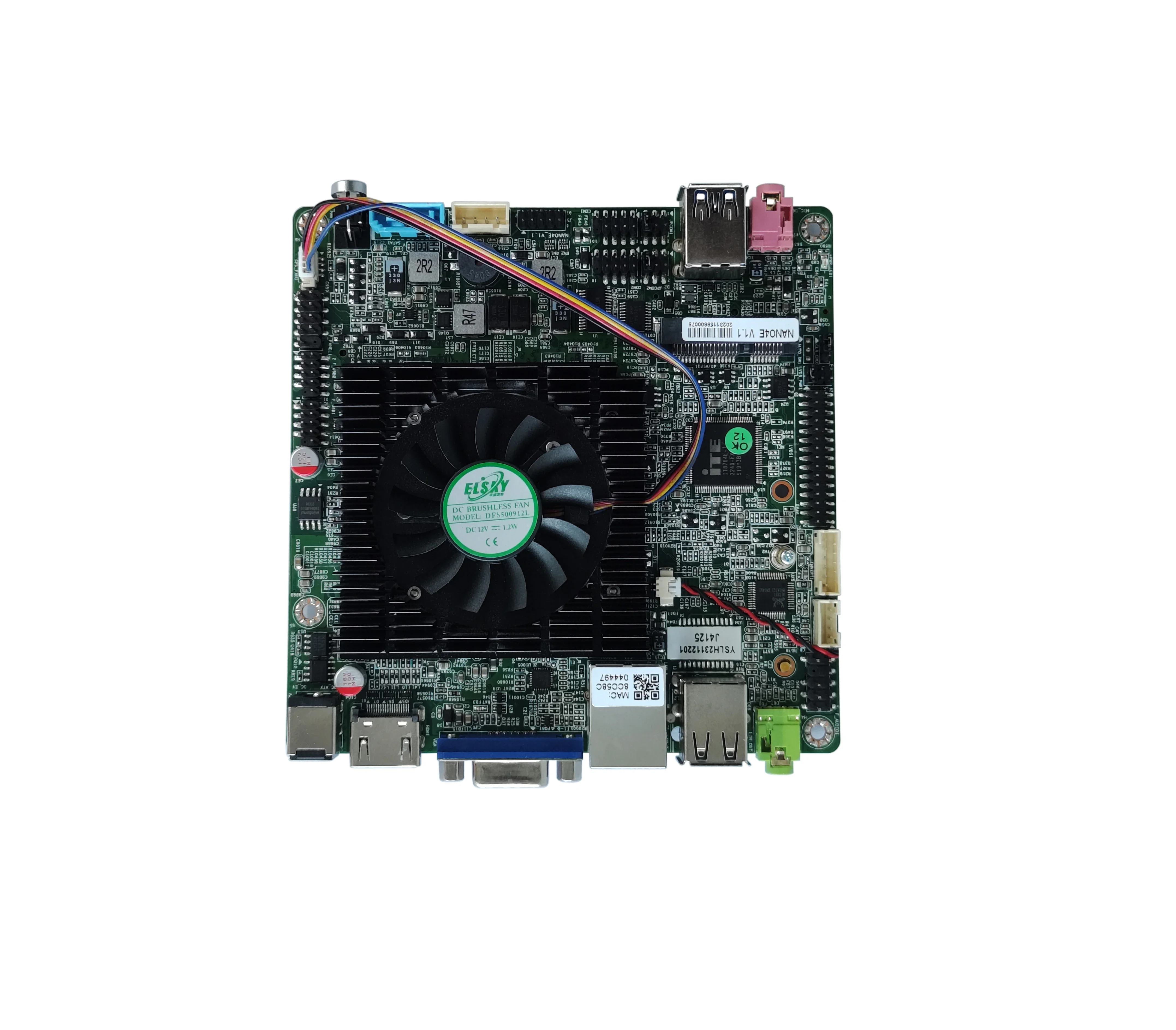 Placa Base ELSKY NANO4E PC 2025, J4125 NANO ITX 120x120 mm, 1*LAN o 2*LAN, DDR4, 4K VGA, HDM-I, *LVDS/EDP, Pantalla NGFF