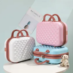 Borsa per il trucco della confezione regalo dei bagagli della custodia per il trucco portatile retrò con cerniera Mini coreana da 14 pollici