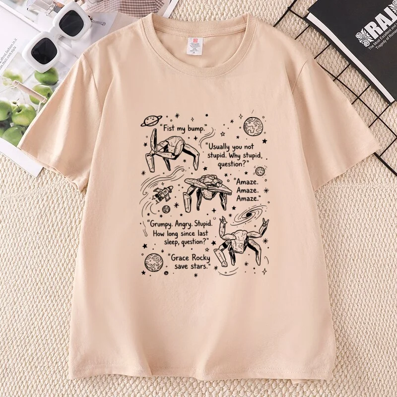 Project Hail Mary Rocky T-Shirt für Männer und Frauen Retro Space Tee Rocky Grafik T-Shirts Sci-Fi Buchliebhaber T-Shirt Unisex Kleidung – Detail 5