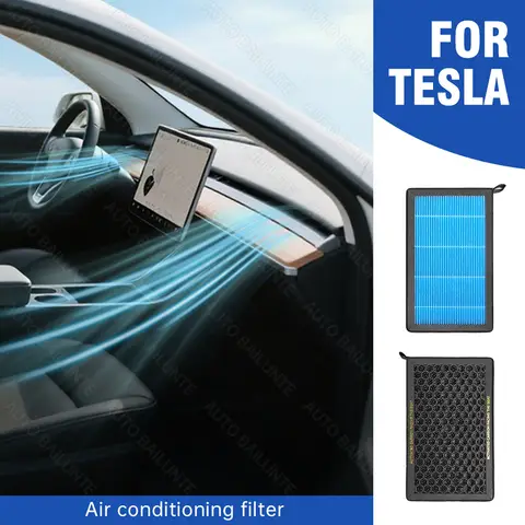 2 pçs hepa filtro de ar de carbono ativado elemento filtro ar condicionado kit substituição acessórios para tesla modelo 3 modelo y