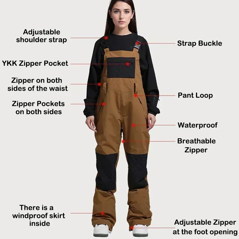 Wintersport Skihose Snowboard Overall Overalls Männer Outdoor Schnee wasserdichte Hose Frauen warme wind dichte Ski kleidung