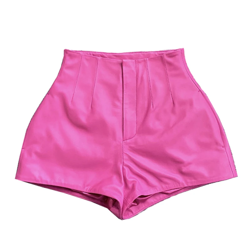 Imagem -04 - Shorts Femininos com Botas de Inverno 100 Roupas de Couro Perna Larga Cintura Alta Personalidade Calças Curtas pó Barbie 2023