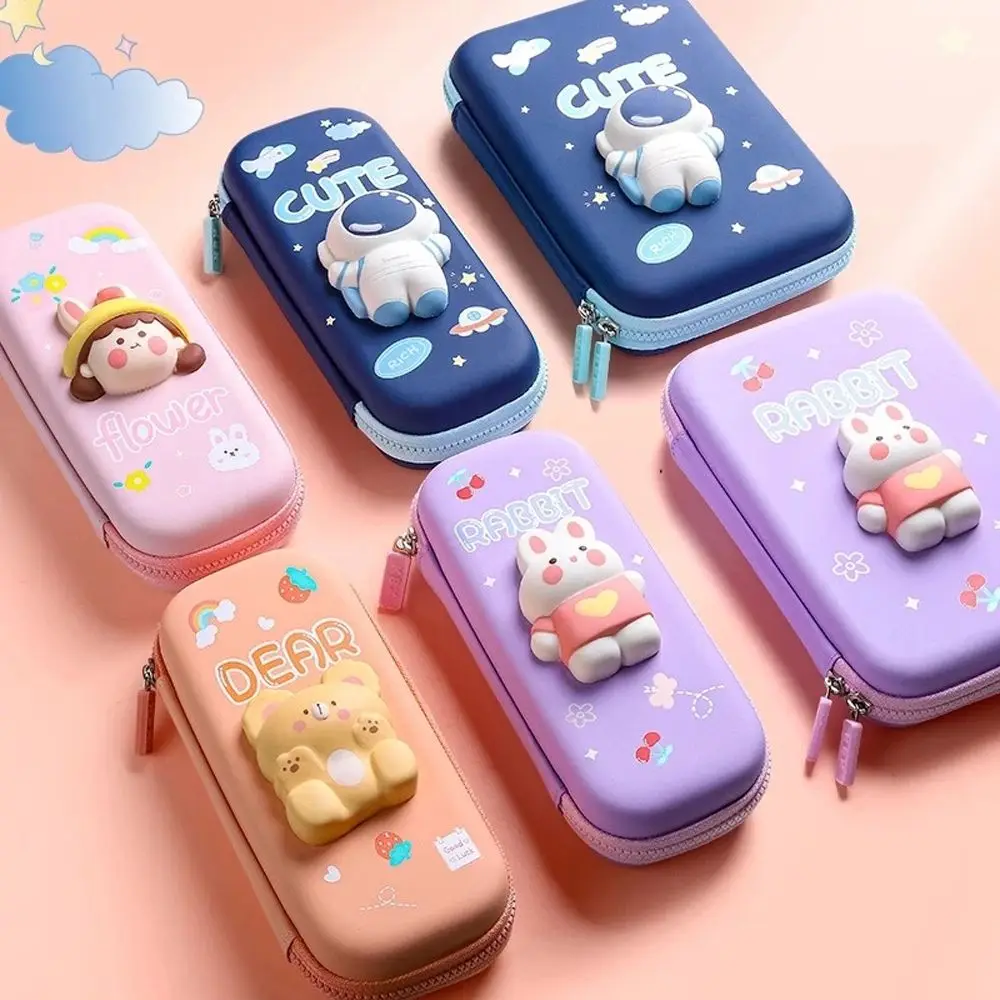 Writing Supplies Large Capacity School Supplies Pen Bag Decompression Pencil Case PU Pencil Case Pencil Bag 3D Cartoon Pen Box