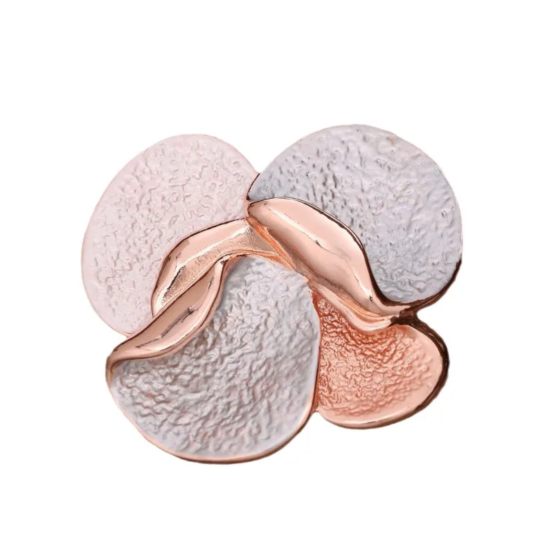Enamel Geometric Petal Magnetic Suction Brooch Does Not Damage Clothes  Women Three-dimensional Flower Multifunctional Corsage