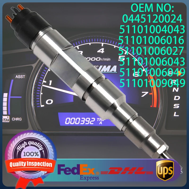

Common Rail Diesel Injector 0445120024 0445120044 51101006049 0986435527 suitable for MAN Engine D2876LF Truck TGA TGX