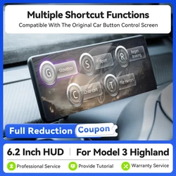 6.2 Inch Car Instrument Dashboard Head Up Display For Tesla Model 3 Highland HUD Carplay HD LCD Dashboard Screen Accessories New