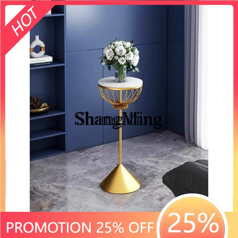 

SM modern light luxury shelf living room sofa bedroom net safflower rock slab floor-to-ceiling flower rack