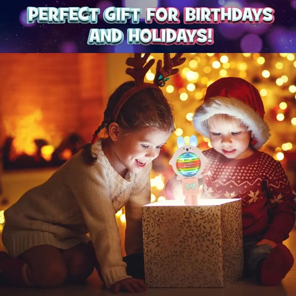 

Мультяшная резиновая детская музыкальная палочка с вращающимися огнями, светодиодная палочка, светящаяся палочка-кролик/лягушка