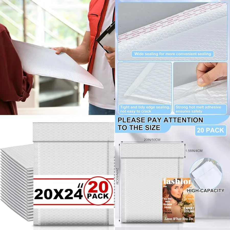

Pack Etra Large Bubble Mailers Poly Padded Envelopes Cushioned Mailing Envelopes Bubble Padded Mailers Self Adhesive Waterproof