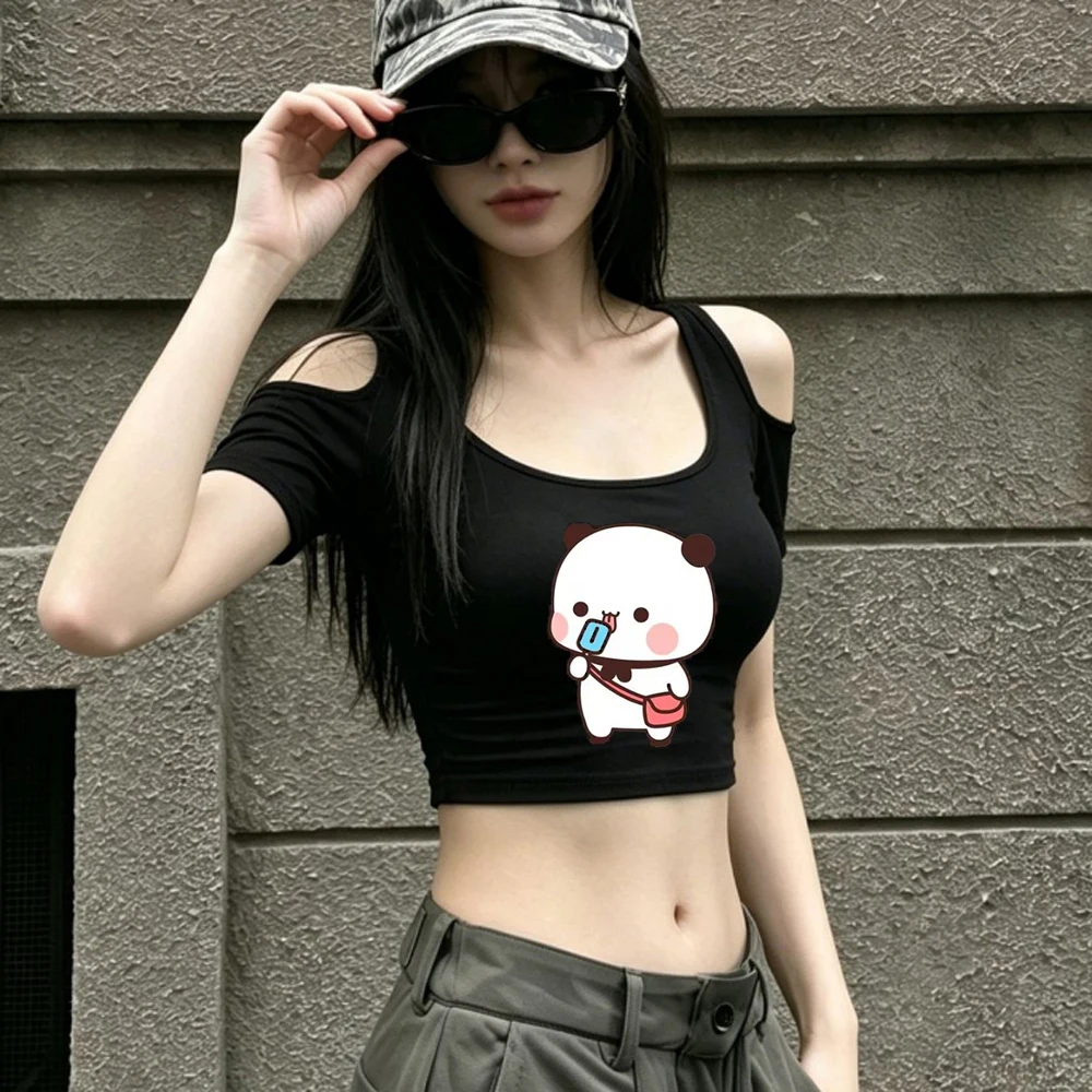 Bubu Dudu crop top girl graphic meme summer top tees funny clearance sales manga anime emo