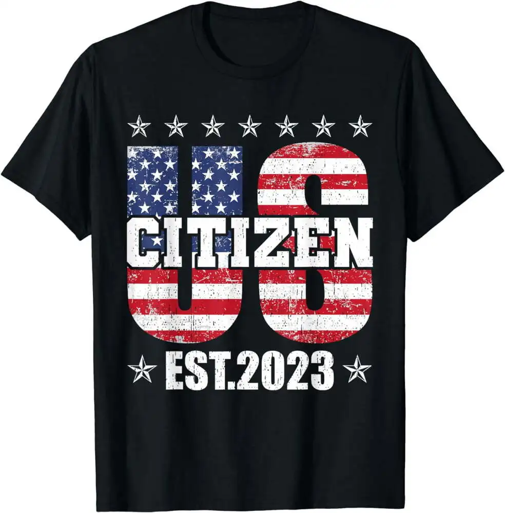 

Новая американская футболка из 2023 хлопка с коротким рукавом гордый корабль США 100%