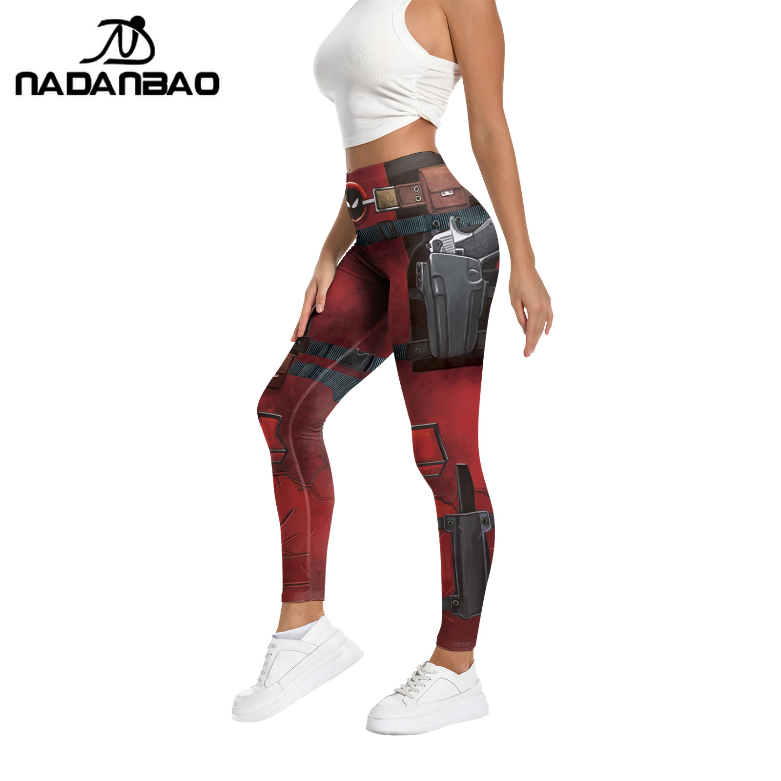 

Nadanbao женские готические леггинсы с 3D бронепринтом, красные, черные брюки для праздничных вечеринок, сексуальные мягкие брюки со средней талией, брюки для йоги на открытом воздухе