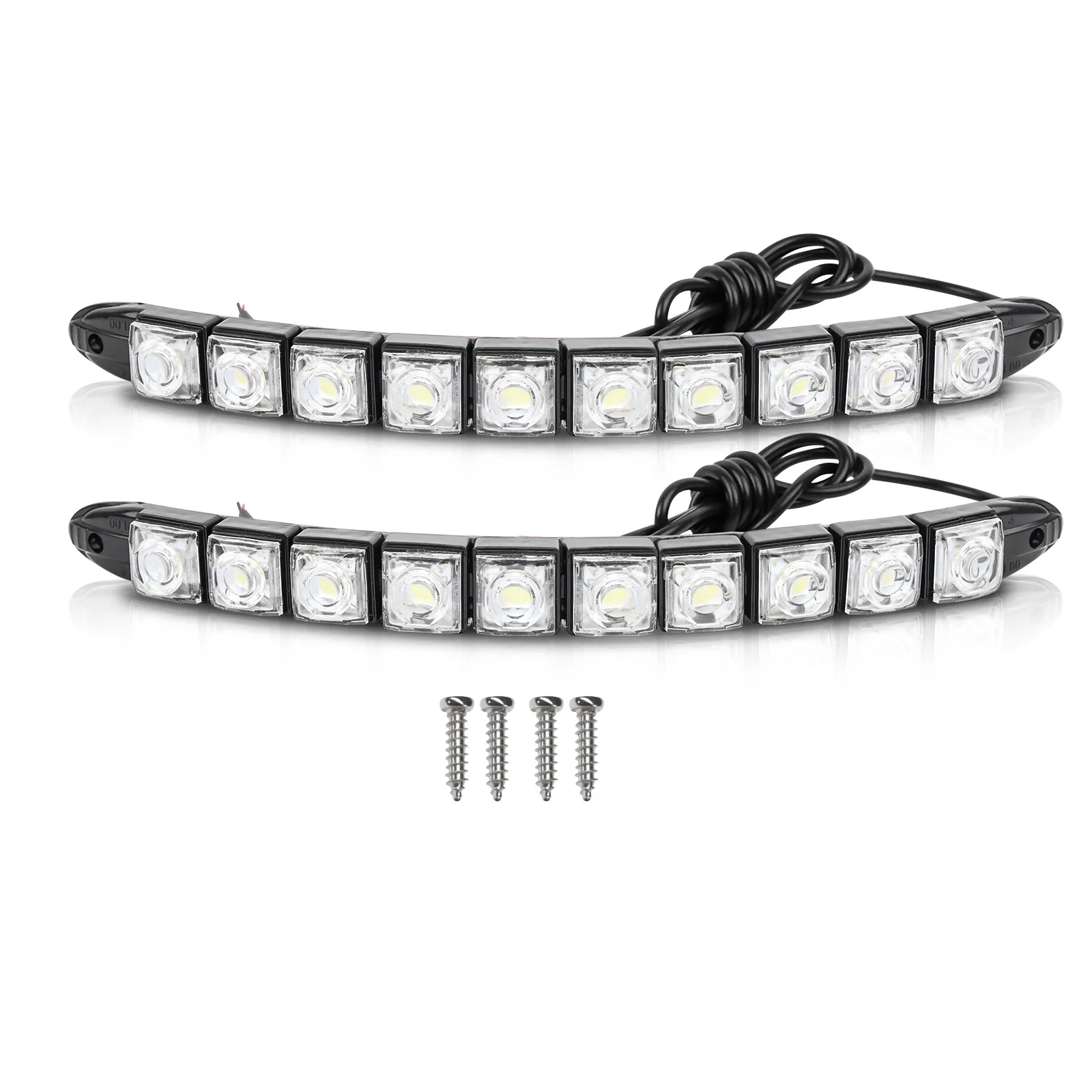 

Fit for all 12V vehicles including cars High Beams Fog Strip Light White Car Driving Fog Daytime Running Lights SUVs