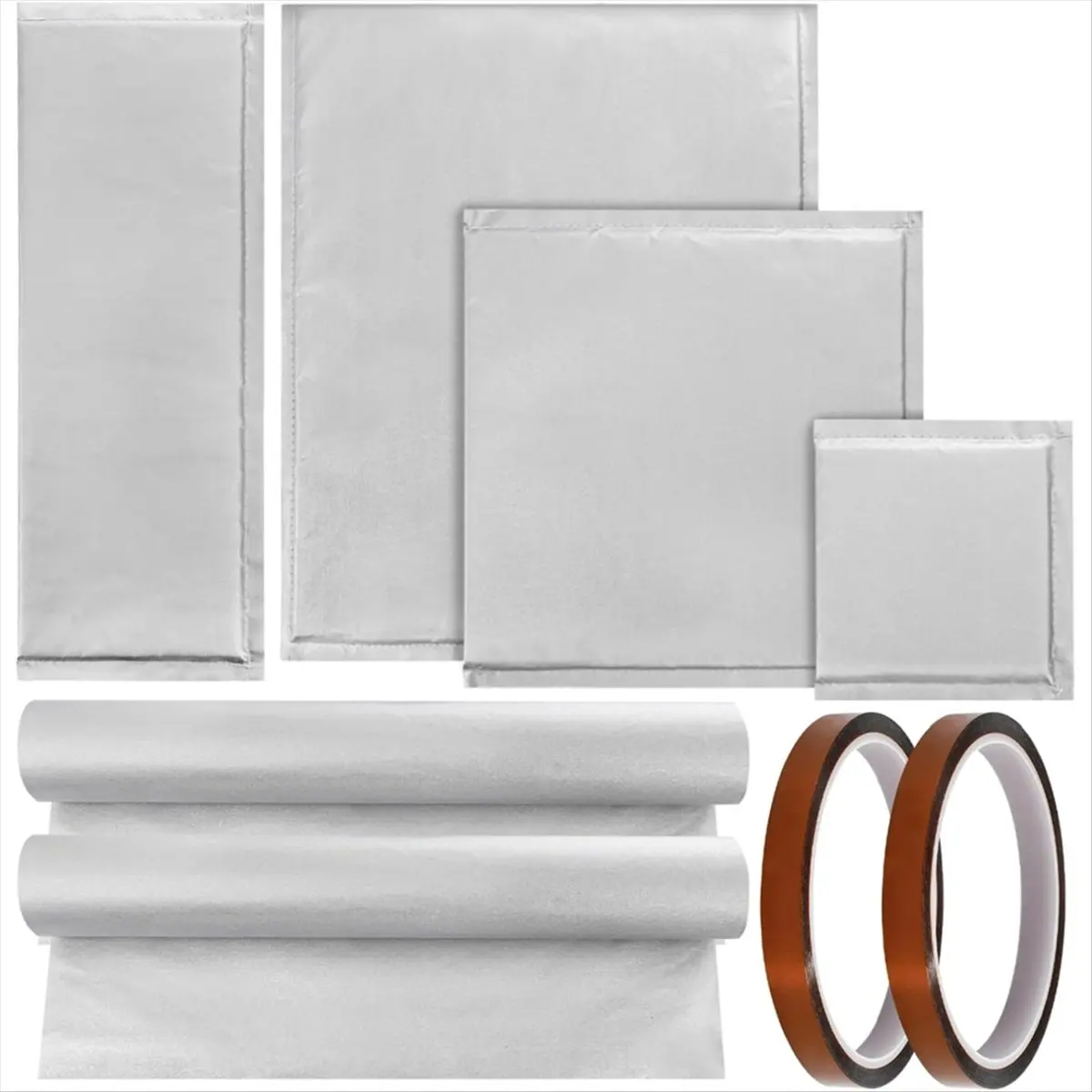 NUOVO pacchetto di cuscini per pressa di calore da 8 pezzi, set di tappetini resistenti al calore 4 cuscini per pressatura a caldo 2 fogli di trasferimento e 2 nastri resistenti