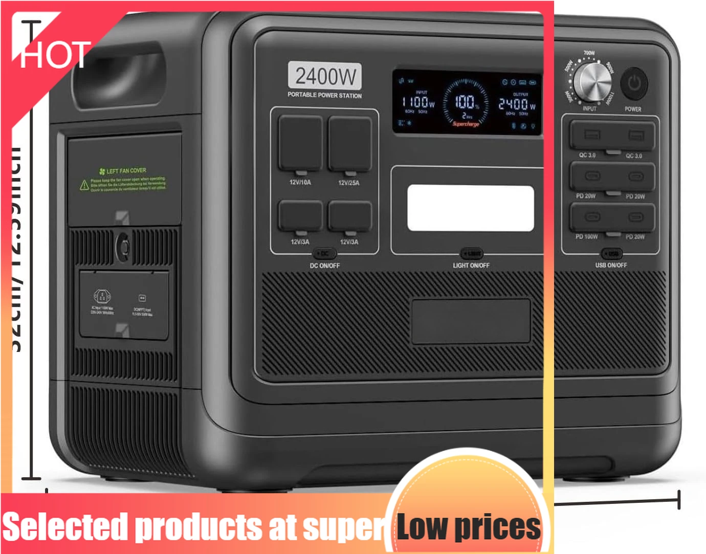 

Портативная электростанция Limited Edition F2400, 2400 Вт, 2048 Вт·ч, LiFePO4 аккумулятор, солнечный генератор, быстрая зарядка за 2 часа для домашнего резервного питания и использования вне дома