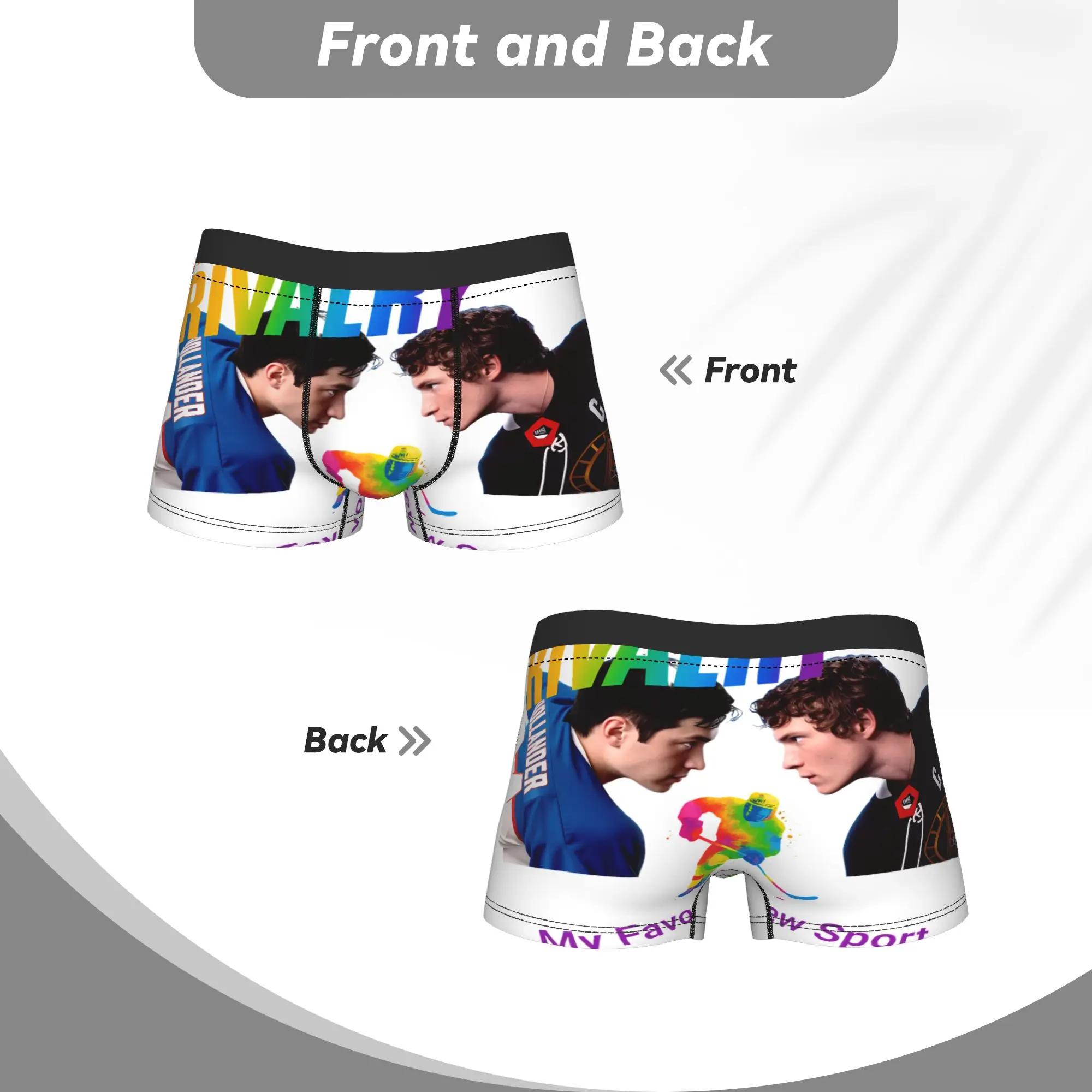 Printed Boxer Shorts Panties Briefs Men's Shane Hollander & Ilya Rozanov Underwear Heated Rivalry Soft Underpants for Homme