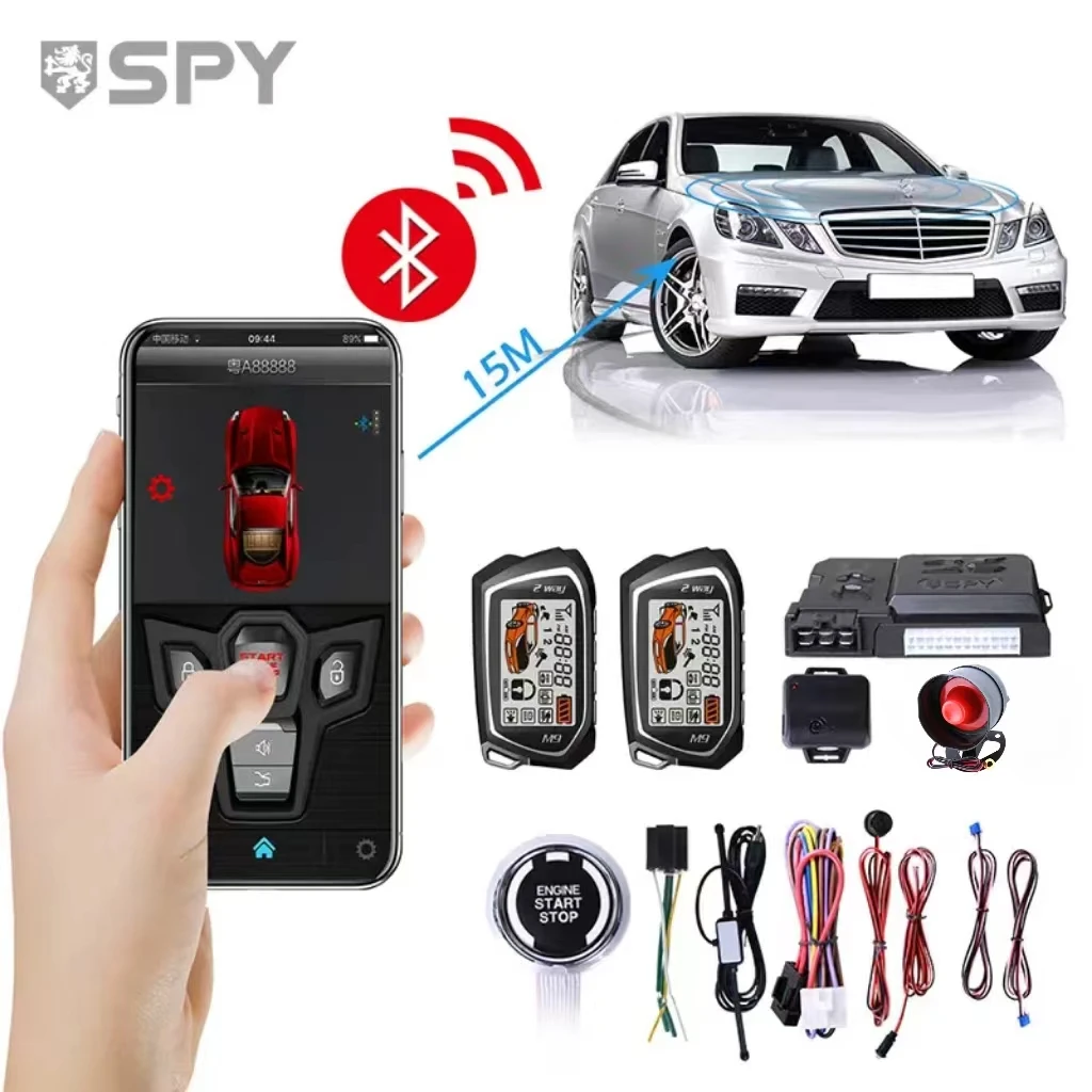 

SPY Universal 2 Way Car Alarm System APP Control Remote Start Central Door Lock Auto Keyless Entry System for 12v Vehicles