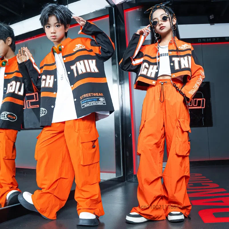 

Children's Street Dance Costume, Cool and Handsome Jazz Dance Motorcycle Suit Set, Boys' and Girls' Hip-hop Fashion Clothing