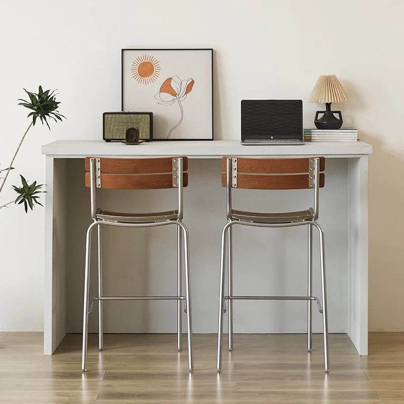 Home Backrest Light Luxury Chair Simple High Stool