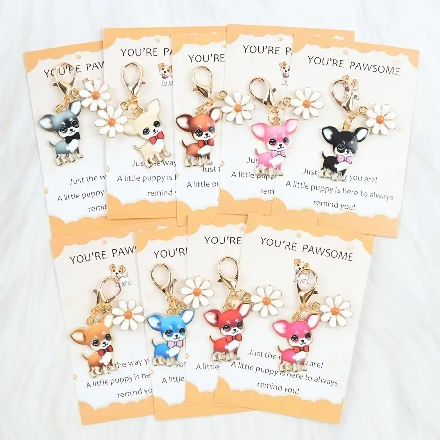 1/5/10/20/50/100pcs of Cute Puppy Keychains, Fashionable Animal-Themed Keychains, Puppy Guardians, Perfect Gifts for Dog Lovers,