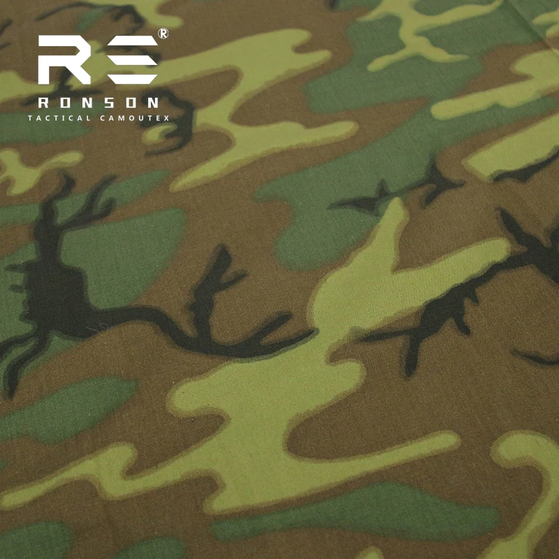 vendita calda 50% Nylon 50% tessuto di cotone ERDL CAMO NYCO5050 Tessuto tattico Ripstop da utilizzare per l'uniforme in stock