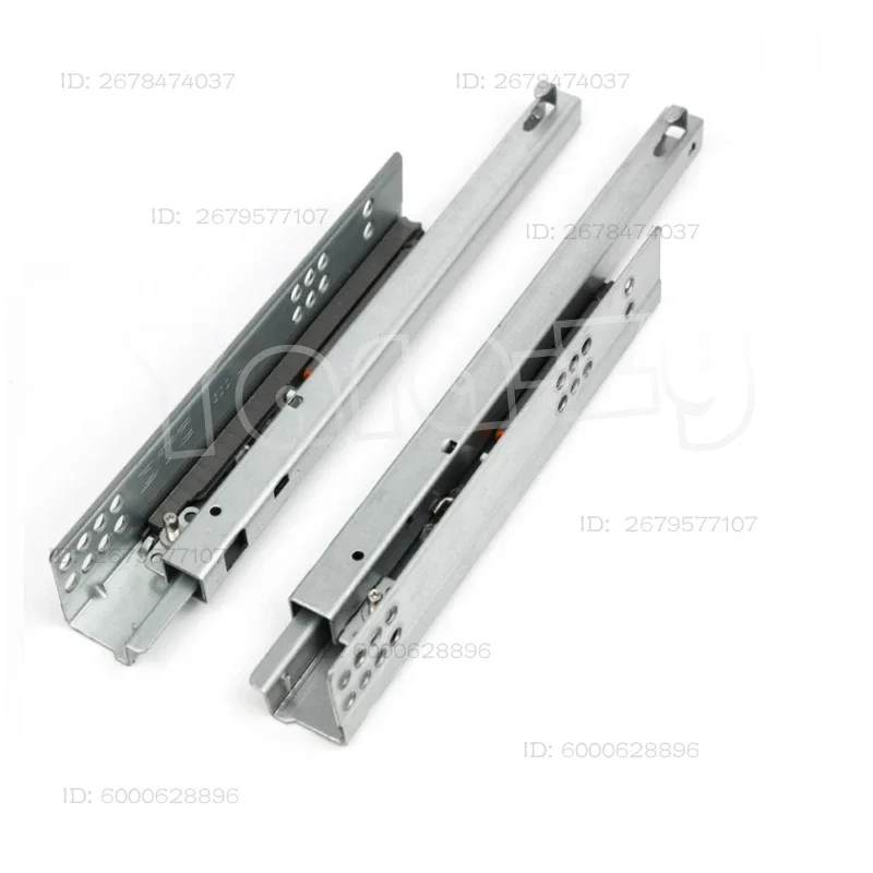 Under Mount Single Extension Drawer Slide Soft Close 3/4 Extension 2-Fold Pin Fixing DTC