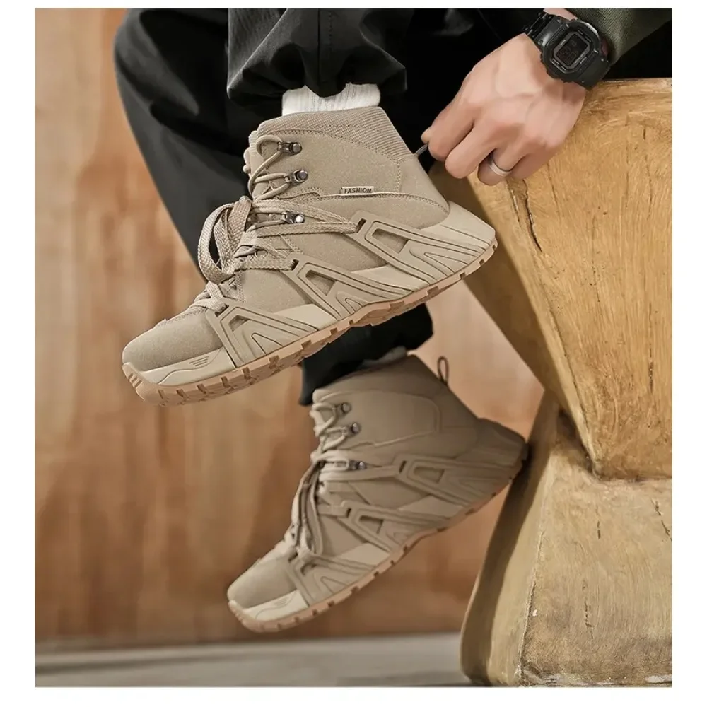 

Men's High-top Boots Seamlessly Blend Style Functionality Featuring Slip-resistant Soles To Add A Unique Charm To Your Outfit