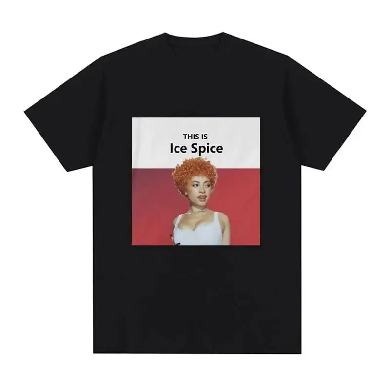 Rapper This Is Ice Spice Graphic Meme T-Shirt Men Women Vintage Gothic Short Sle