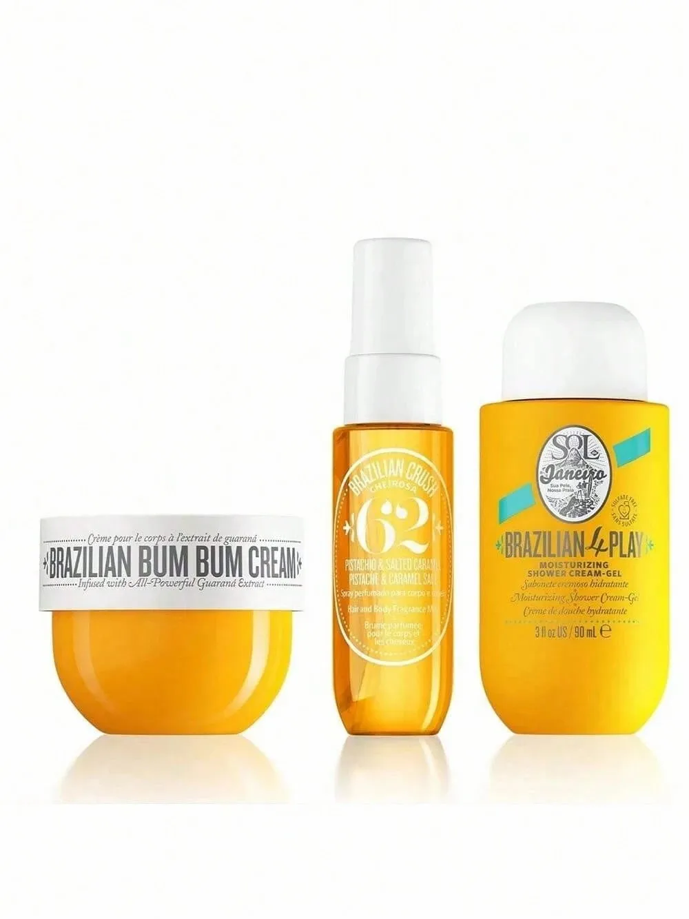 Sol de Janeiro Bum Bum Jet 3-delige set crème 50 ml + douchegel 90 ml + parfumlichaamsmist 30 ml, verstevigende lichaamsverzorging Langdurige geur