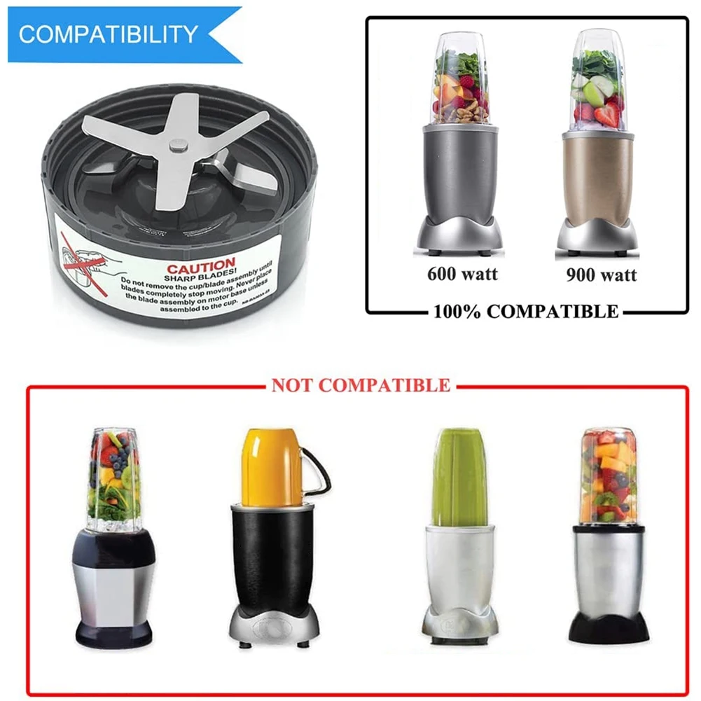 2 حزمة استبدال شفرات العصارة ل Nutribullet 600W / Pro 900W النازع المغذيات النازع عصائر صانع قطع الغيار