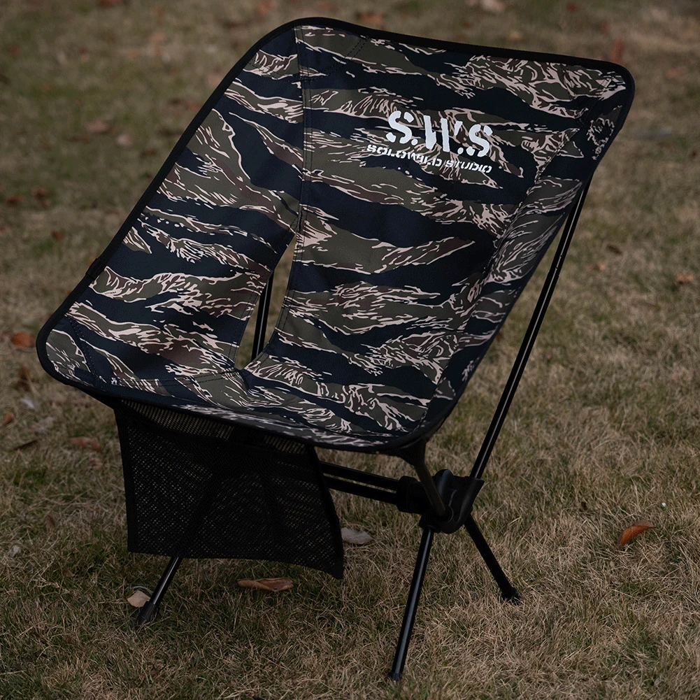 Ultralight Folding Chair Oxford Cloth Travel Moon Chair Portable Foldable Camping Chair for Outdoor Camping Hiking Fishing