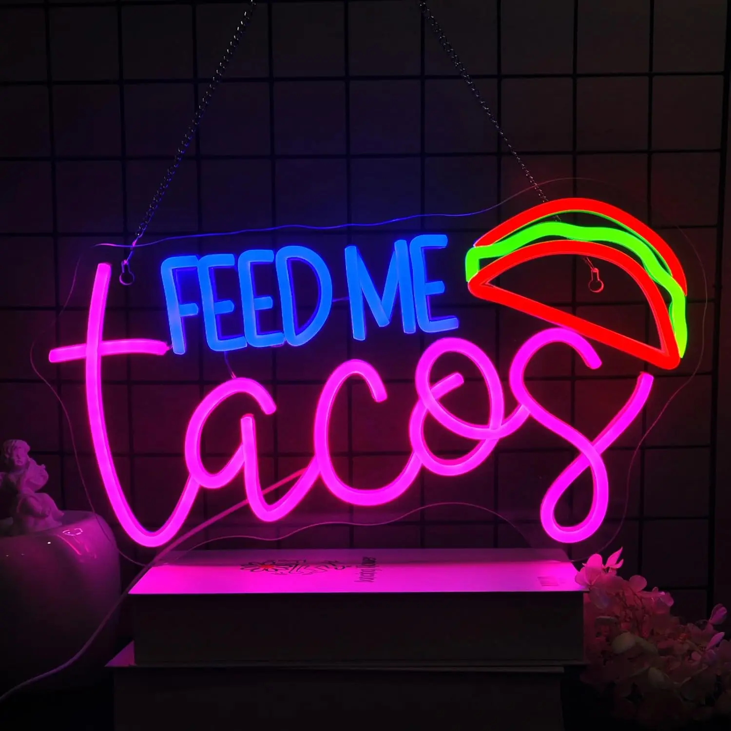 Feed Me Tocus Neon Sign Wall Decor Led Wall Decor USB Dimmable Room Decoration For Taco Shop Office Bar Restaurant Art Logo