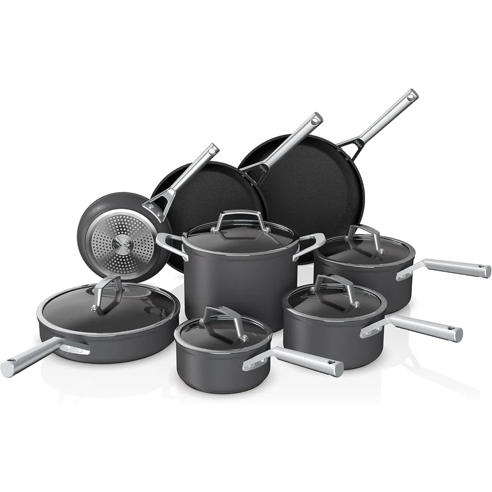

C39600 Foodi NeverStick Premium Hard-Anodized 13-Piece Cookware Set, Guaranteed to Never Stick, Nonstick, Durable, Oven Safe to