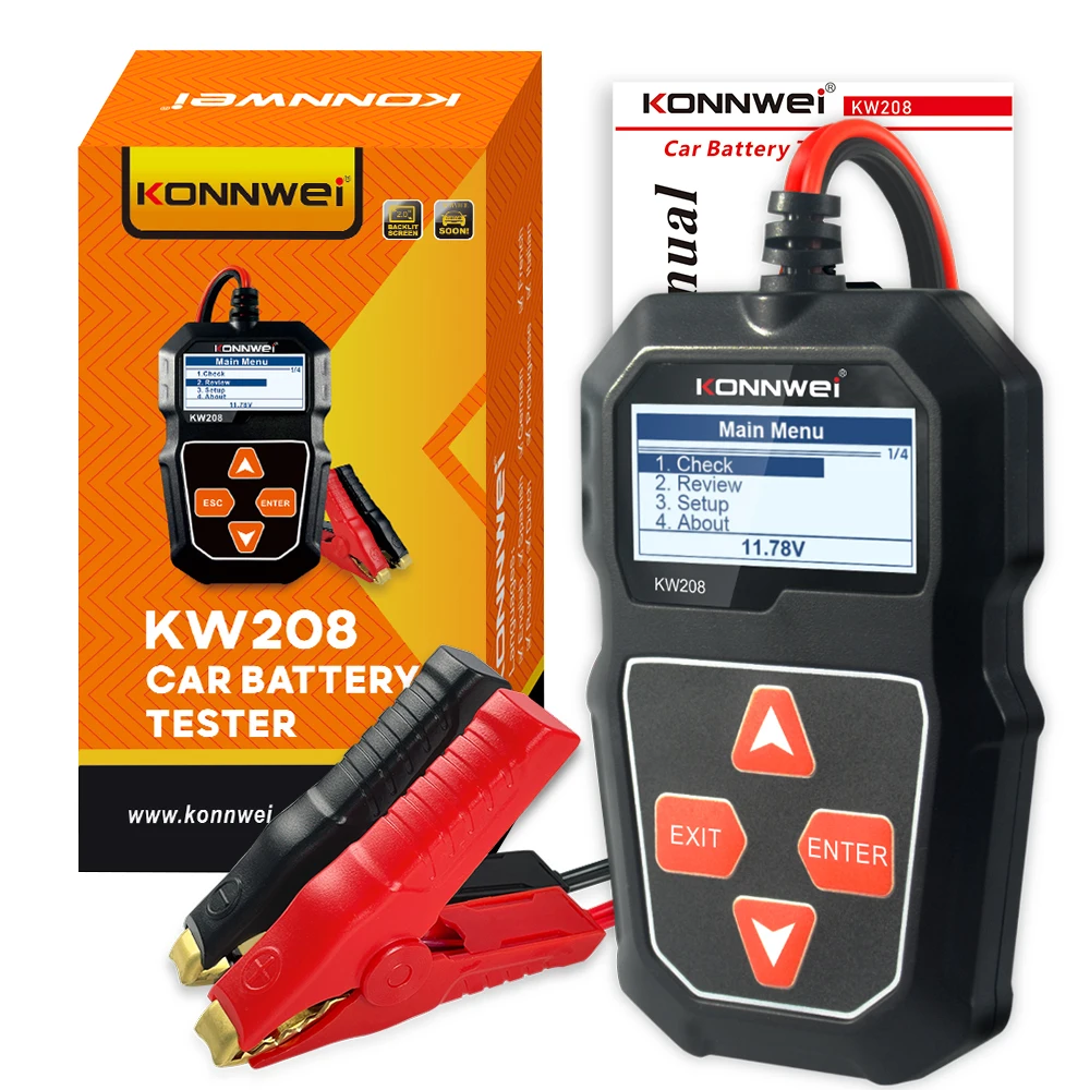 中国工場格安-konnwei-kw208-車のバッテリーテスター-12v-鉛酸リチウム電池用
