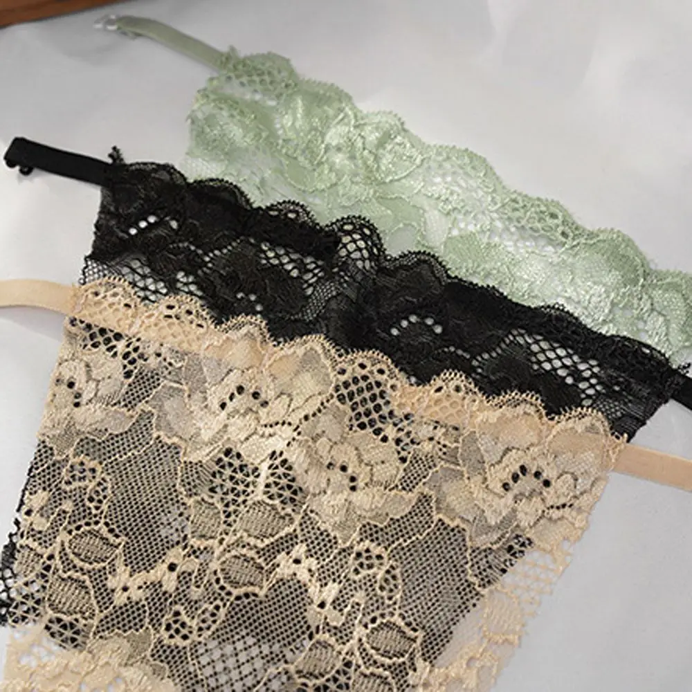 Breathable Lace Easy Clip On Transparent Flower Women Tube Tops Korean Insert Wrap Strapless Bra Wrap Chest Piece Cover