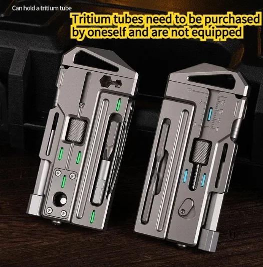 Titanium Alloy Multifunctional EDC Wrench Outdoor Portable Self-defense Combination Tool with Ratchet Screwdriver