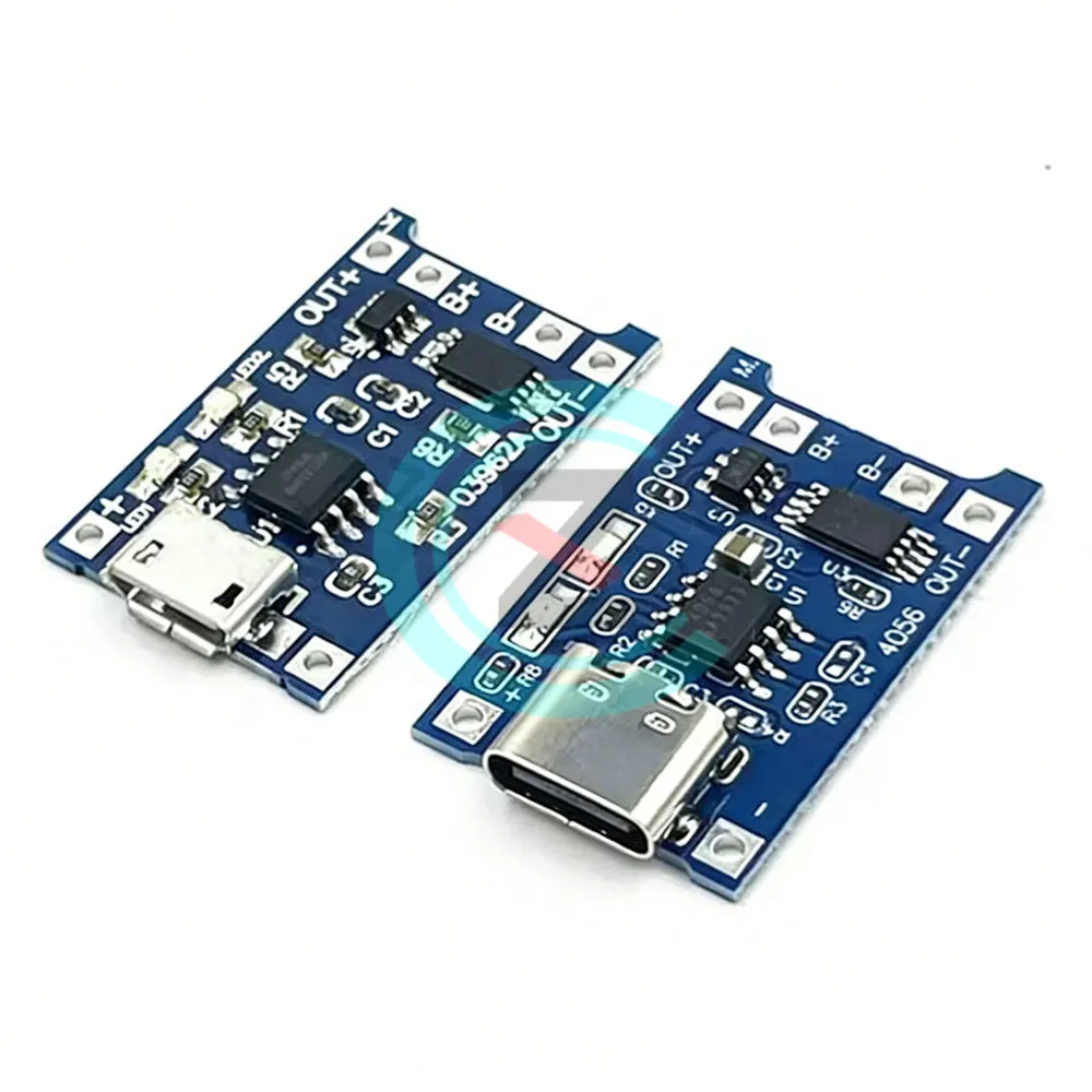 1/5/10pcs 5V 1A 18650 TP4056 Lithium Battery Charging Board Charge Module Type-C Micro USB With Protect Dual Functions