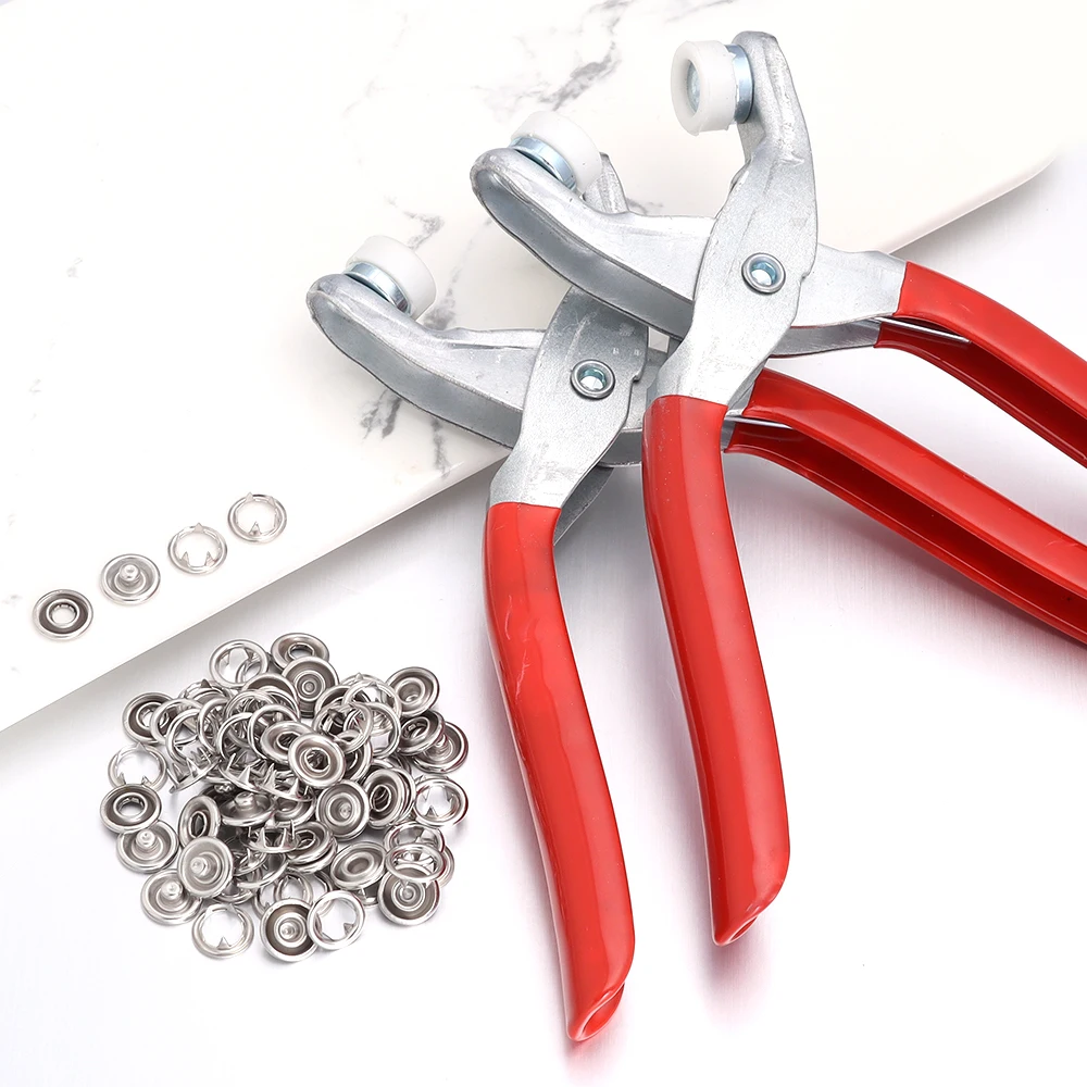 

9.5mm Metal Hollow Five-Claw Snap Button For Installing Clothes Bag Sewing And DIY Craft Hand Pliers Tool