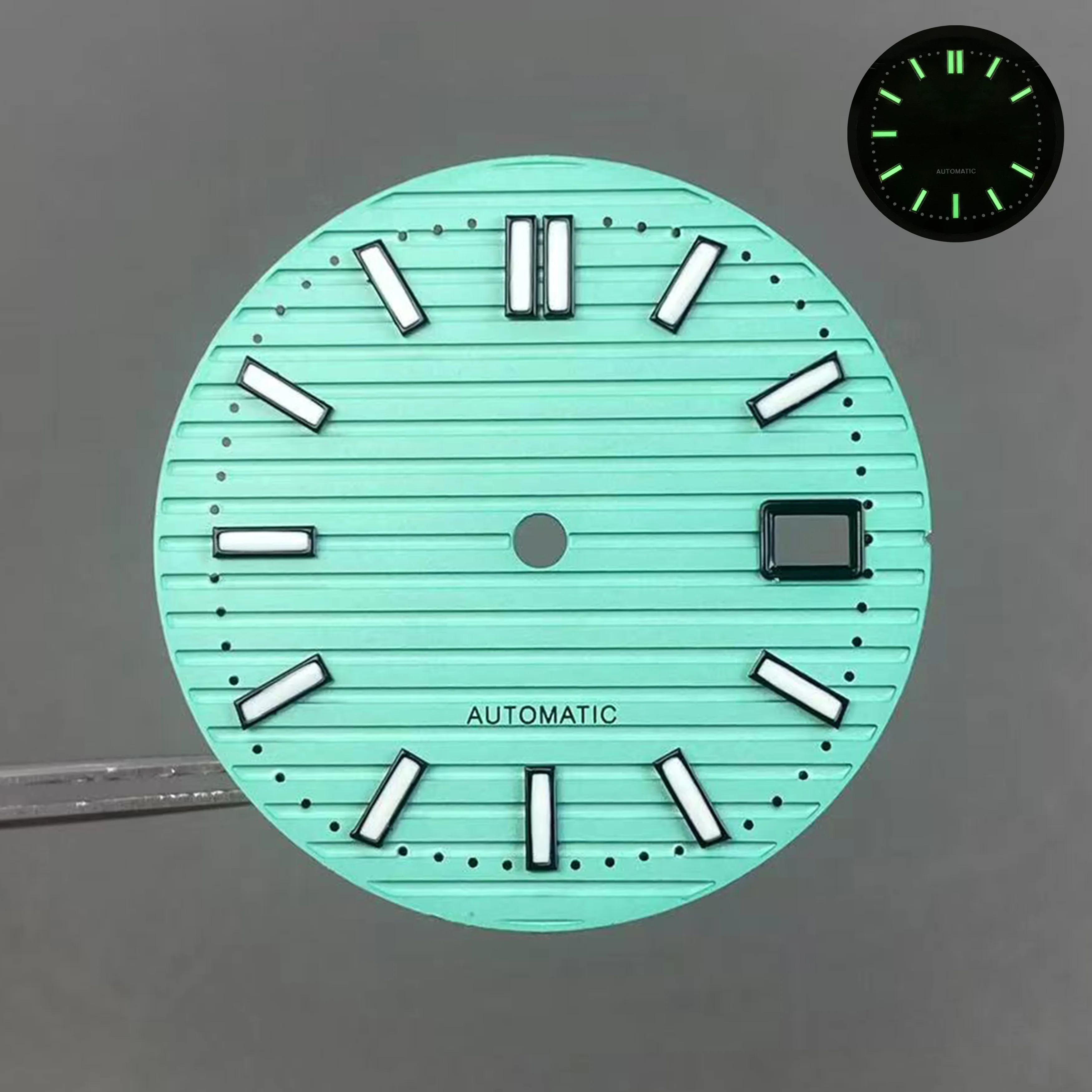 عالية الجودة 30.5 مللي متر NH38 الطلب ل نوتيلوس نمط ساعة الطلب الأخضر مضيئة الهاتفي مناسبة لملحقات الحركة NH35/36/38