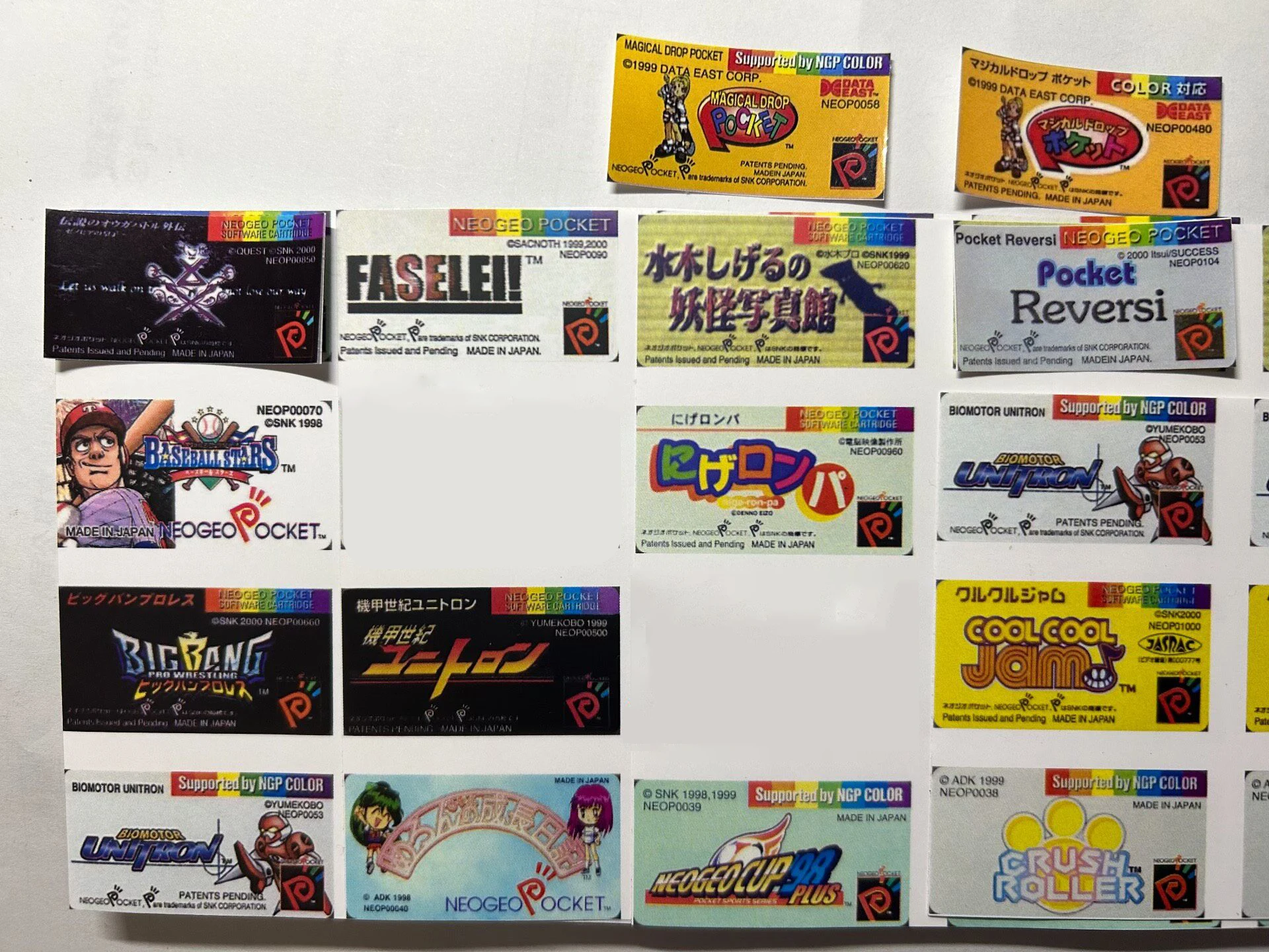Neo Geo Pocket NGPC Game: Custom Cartridge For NGP & NGPC - 