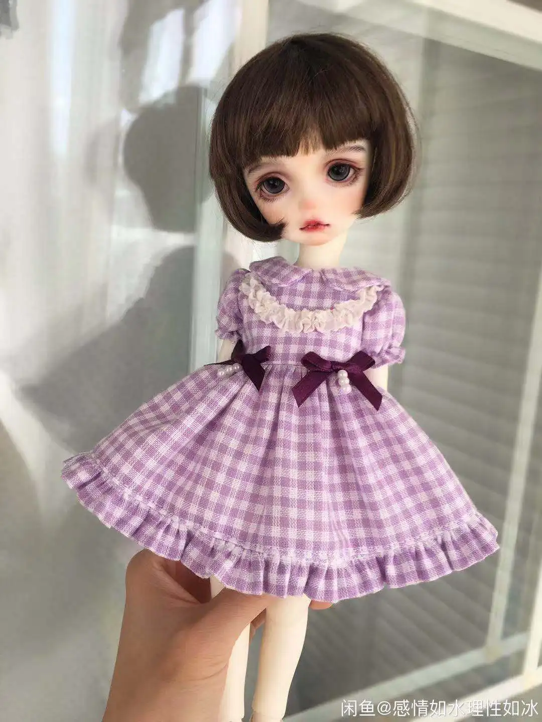 

Blythe 、1/6 30cm Bjd doll Minimalist plaid dress (Fit for Pullip,Ob24,,Azone,Licca,ICY, JerryB, 1/6 Doll Accessories）