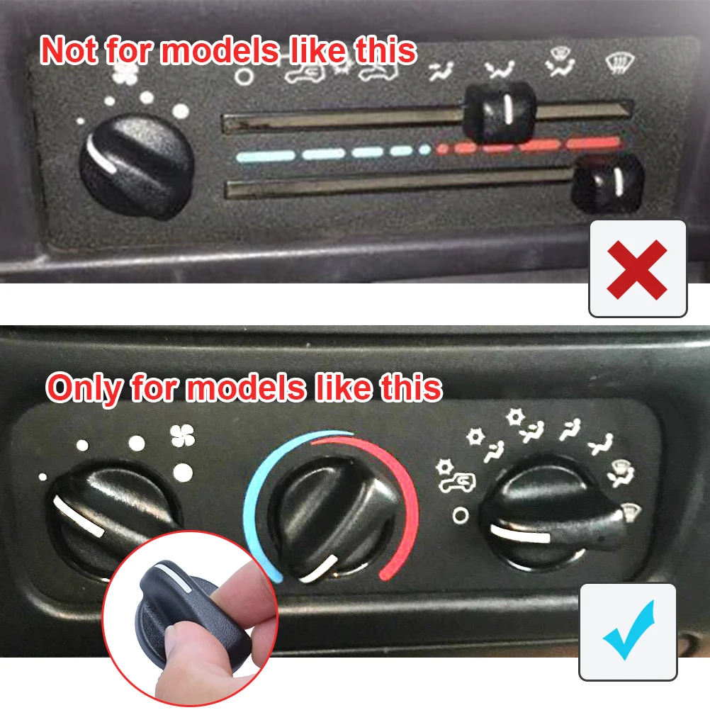 For Jeep Wrangler TJ 99-06 Dodge Ram 99-03 AC Heater Air Conditioner Climate Control Switch Knobs Buttons 5011218AC 5183281AA