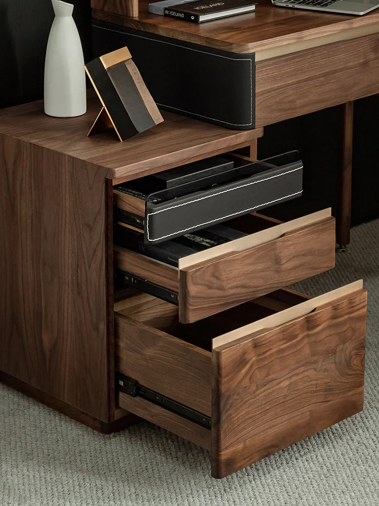 Solid wood cosmetic table dresser modern bedroom simple desk integrated black walnut small storage cosmetic cabinet