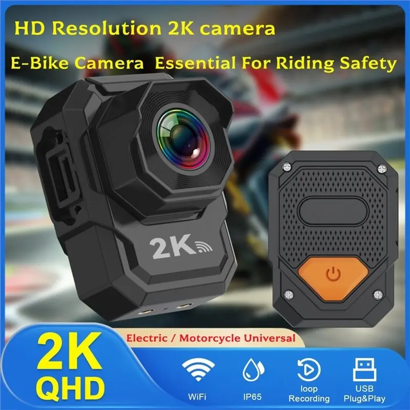 A98M Professional Riding Safety Recorder 2K QHD Motorcycle Dash Cam 150° Wide Angle IP65 Waterproof Shockproof Built-In Wifi